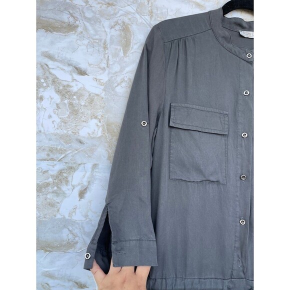 Suzy D London size small tencel jumpsuit made in Italy pewter/gray - Picture 6 of 12